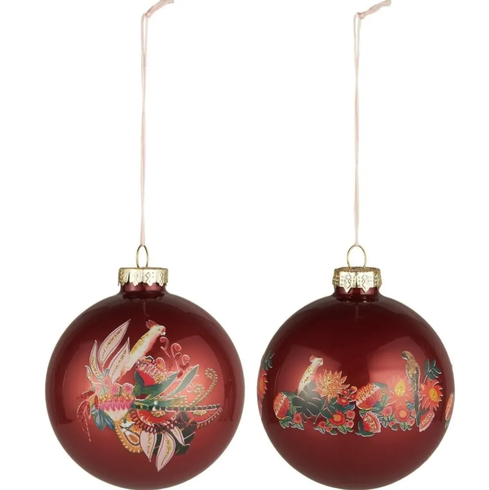 IB Laursen Weihnachtskugel 2er-Set mit Papageienmotive