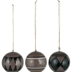 IB Laursen Weihnachtskugel 3er-Set aus Pappmaché