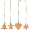 IB Laursen Weihnachtsschmuck Aufhänger im 4er-Set aus handgefertigtem Ton