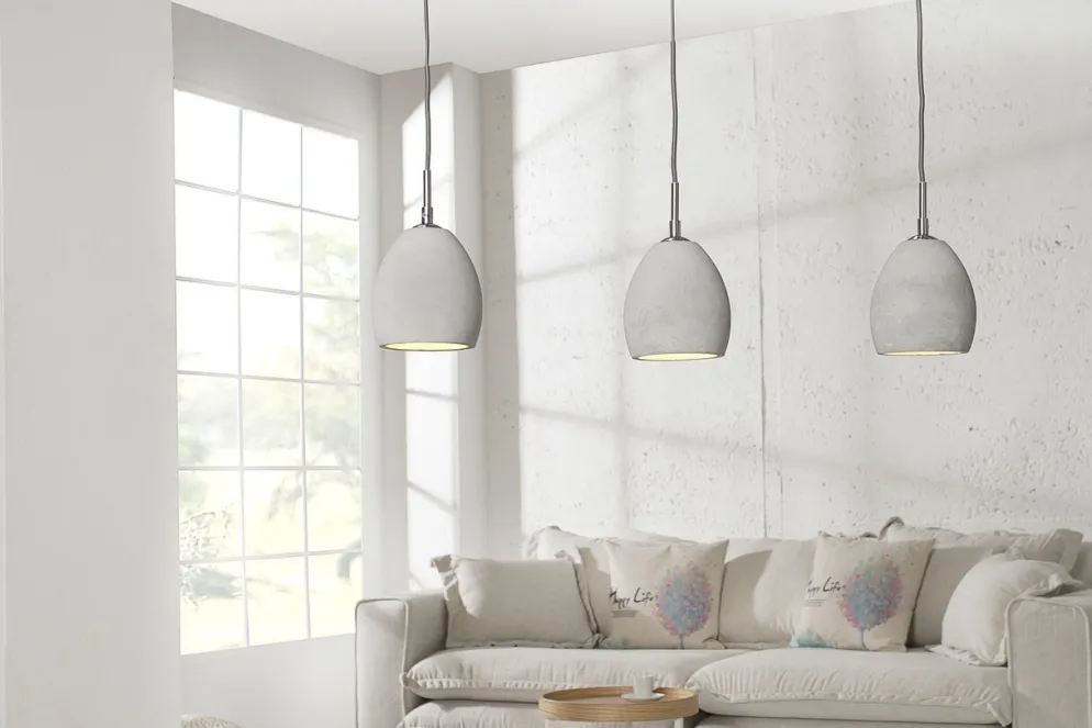 Invicta Interior Hängeleuchte Cement grau 3er