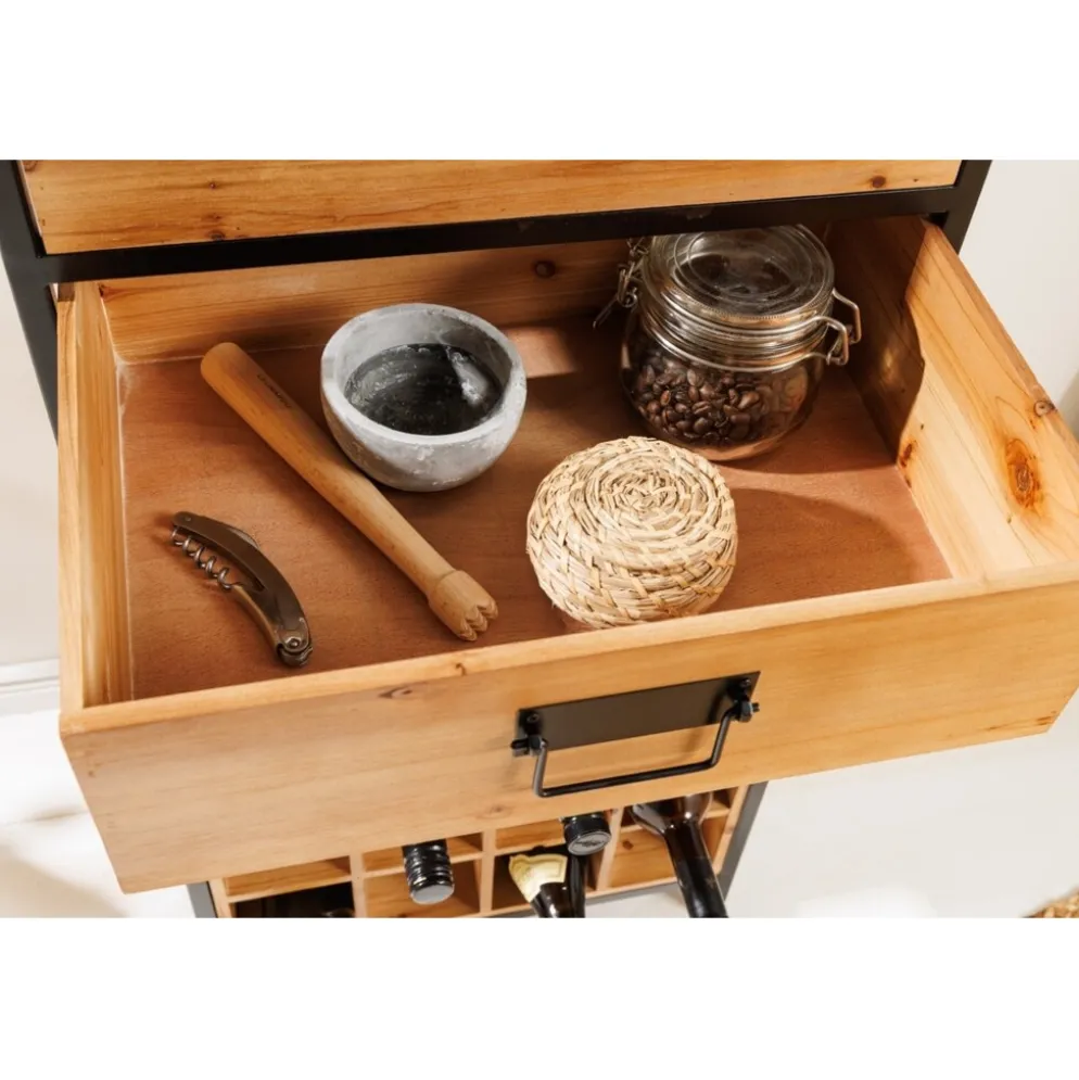 Invicta Interior Weinregal Seven Seas für 20 Flaschen und Gläser Kiefernholz