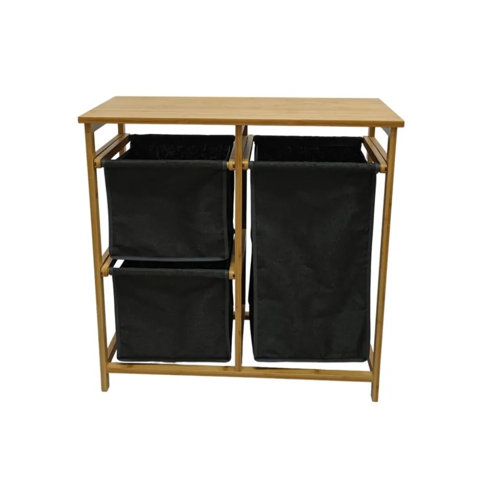 Invicta Interior Wäschekorb LAGOON SPA 70cm Bambus mit 3 Wäschesäcken