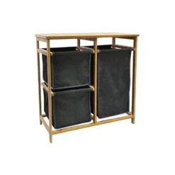 Invicta Interior Wäschekorb LAGOON SPA 70cm Bambus mit 3 Wäschesäcken
