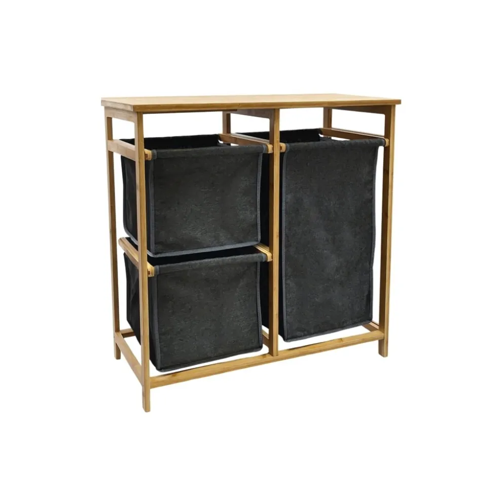 Invicta Interior Wäschekorb LAGOON SPA 70cm Bambus mit 3 Wäschesäcken