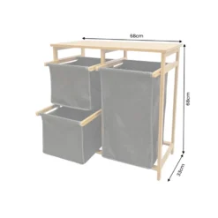 Invicta Interior Wäschekorb LAGOON SPA 70cm Bambus mit 3 Wäschesäcken