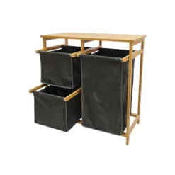 Invicta Interior Wäschekorb LAGOON SPA 70cm Bambus mit 3 Wäschesäcken