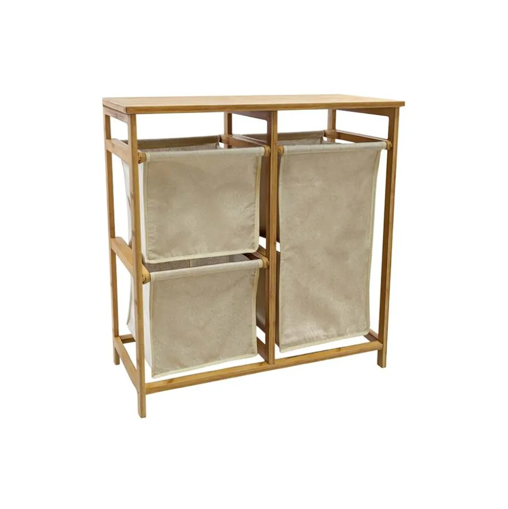 Invicta Interior Wäschekorb LAGOON SPA 70cm Bambus mit 3 Wäschesäcken