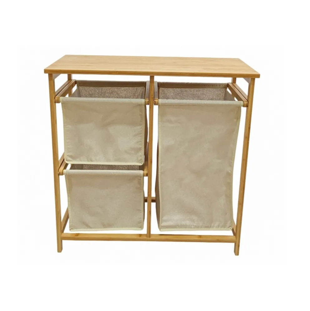Invicta Interior Wäschekorb LAGOON SPA 70cm Bambus mit 3 Wäschesäcken