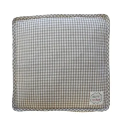 Krasilnikoff Boxkissen Bezug Taupe, medium kariert
