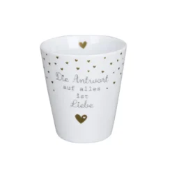 Krasilnikoff Happy Mug Becher Die Antwort auf alles ist Liebe