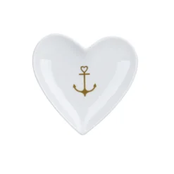 Krasilnikoff Herz Schale, Tablett Gold Anchor