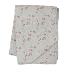 Krasilnikoff Quilt mit Paisley Muster, Pink-Grey