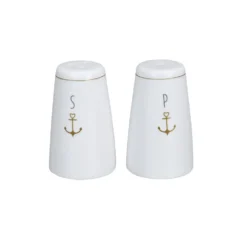 Krasilnikoff Salz und Pfefferstreuer Set Gold Anchor