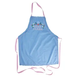 RICE Baumwoll-Schürze Stay Clean Print – Blau