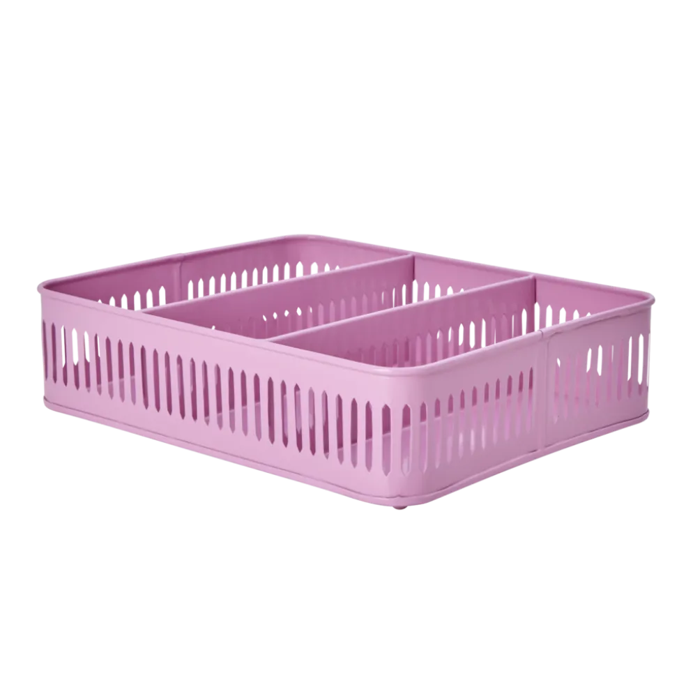 RICE Besteck Korb aus Metall, pink