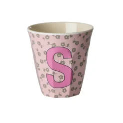 RICE Buchstaben-Becher mit Blumen Medium