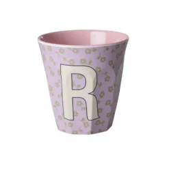 RICE Buchstaben-Becher mit Blumen Medium