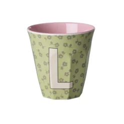 RICE Buchstaben-Becher mit Blumen Medium