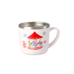 RICE Edelstahl Babybecher Kinderbecher Fun Fair mit Henkel