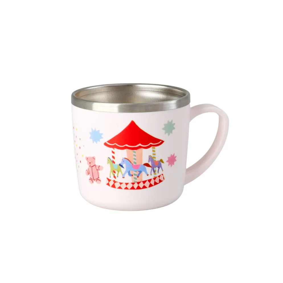 RICE Edelstahl Babybecher Kinderbecher Fun Fair mit Henkel
