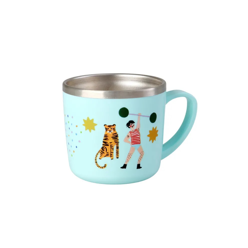 RICE Edelstahl Babybecher Kinderbecher Fun Fair mit Henkel