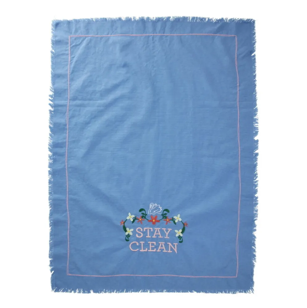 RICE Geschirrhandtuch aus stonewashed Baumwolle Stay Clean