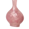 RICE Glas Vase mit geprägtem Blumenmuster in Pink
