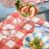 RICE Herz Champagner Coupe Glas mit rotem Rand