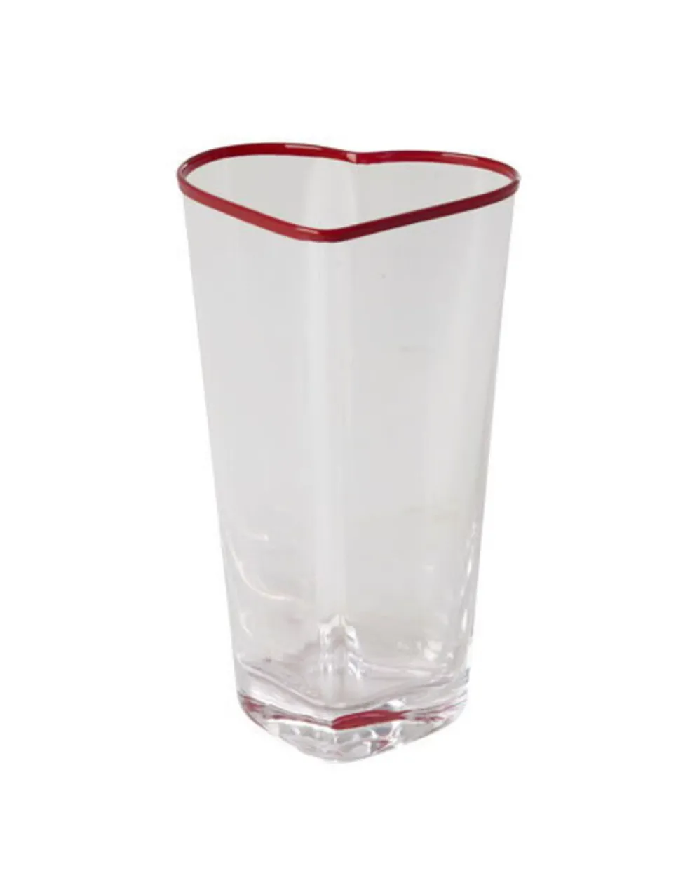 RICE Herz-Trinkglas mit rotem Rand