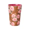 RICE Hoher Melamin Becher Floral Fiesta Rose