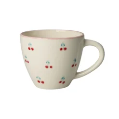 RICE Keramik Jumbo Tasse mit handgemalten Kirschen
