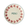 RICE Keramik Kuchenteller Handgemalt MERCI