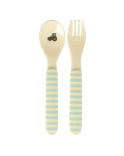 RICE Kinderbesteck Set aus Melamin ABC