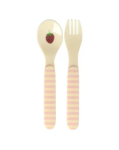 RICE Kinderbesteck Set aus Melamin ABC