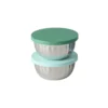 RICE Kleine Edelstahl-Schale mit Deckel, 150 ml, 2er-Set