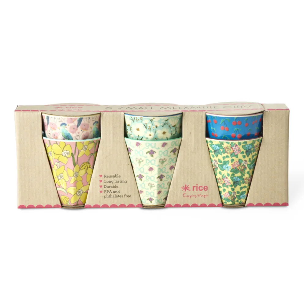 RICE Kleine Melamin Becher Small Show Your True Colors 6er-Set