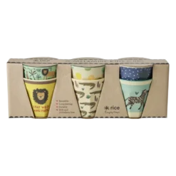 RICE Kleine Melamin Kinder Becher Jungle Animals 6er Pack