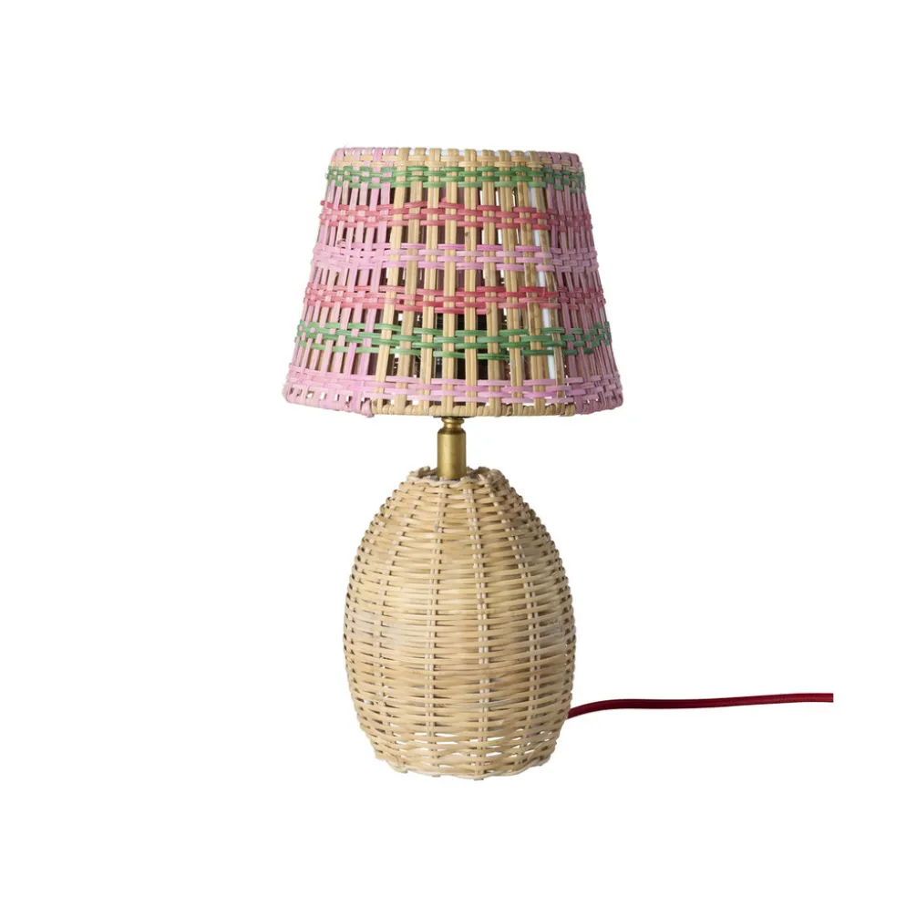RICE Kleine Natur-Rattan Tischlampe
