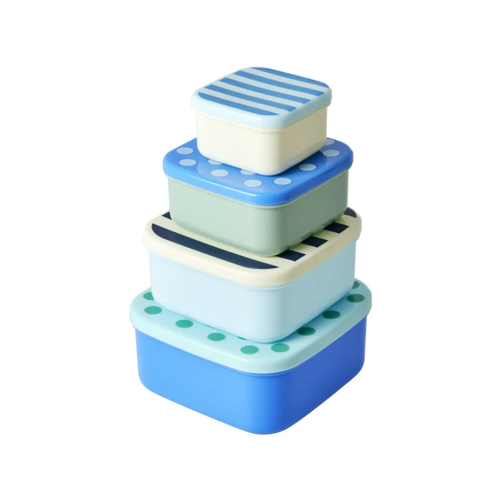 RICE Kunststoff Frischhaltedosen-Set Stripes & Dots (4er-Set)