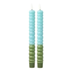 RICE LED Kerzen Twisted 2er