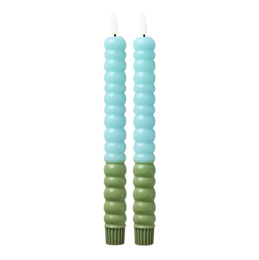 RICE LED Kerzen Twisted 2er