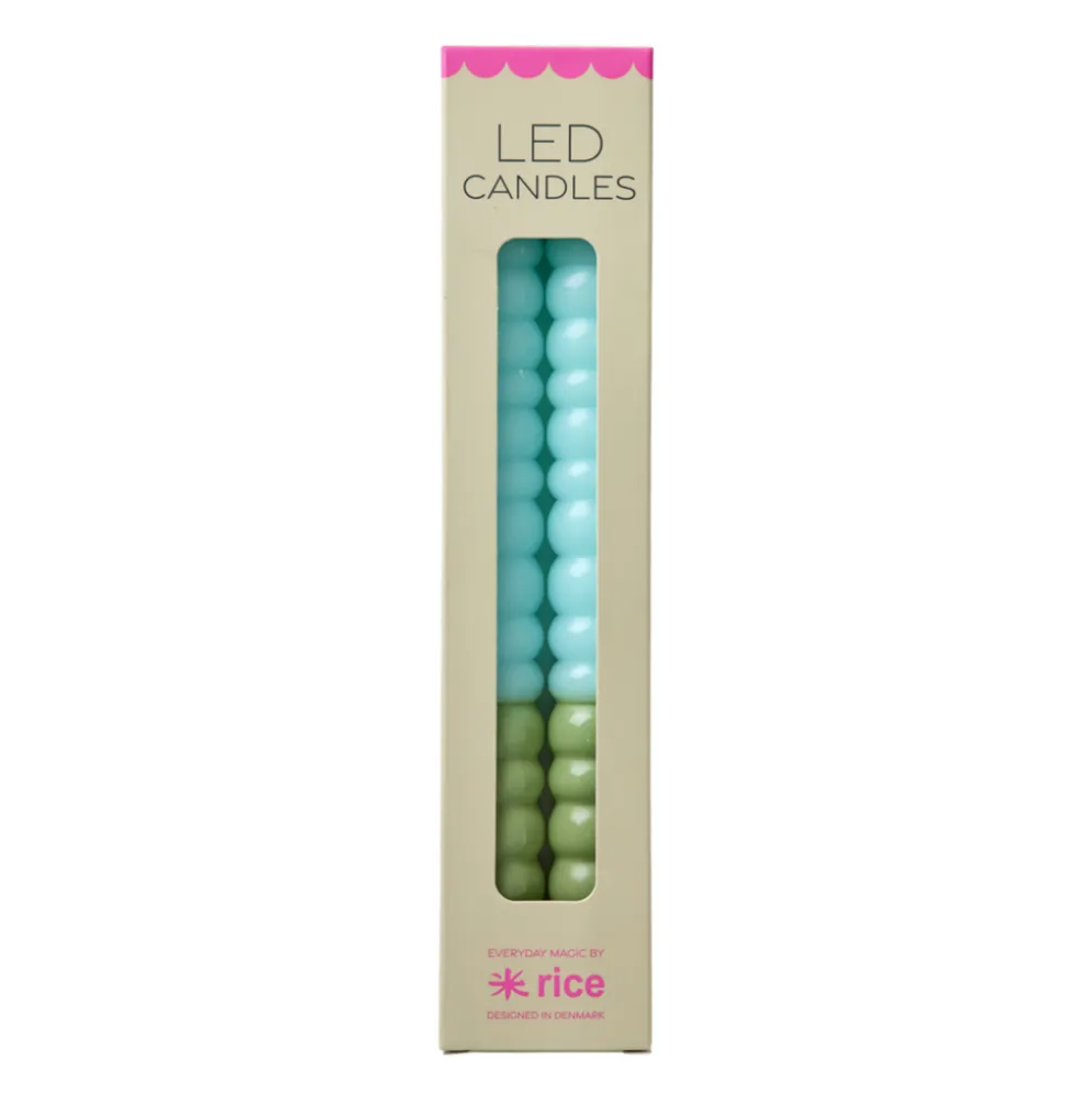 RICE LED Kerzen Twisted 2er