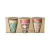 RICE Medium Melamin Becher 6er gemustert All you need...