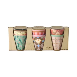 RICE Medium Melamin Becher 6er gemustert All you need...