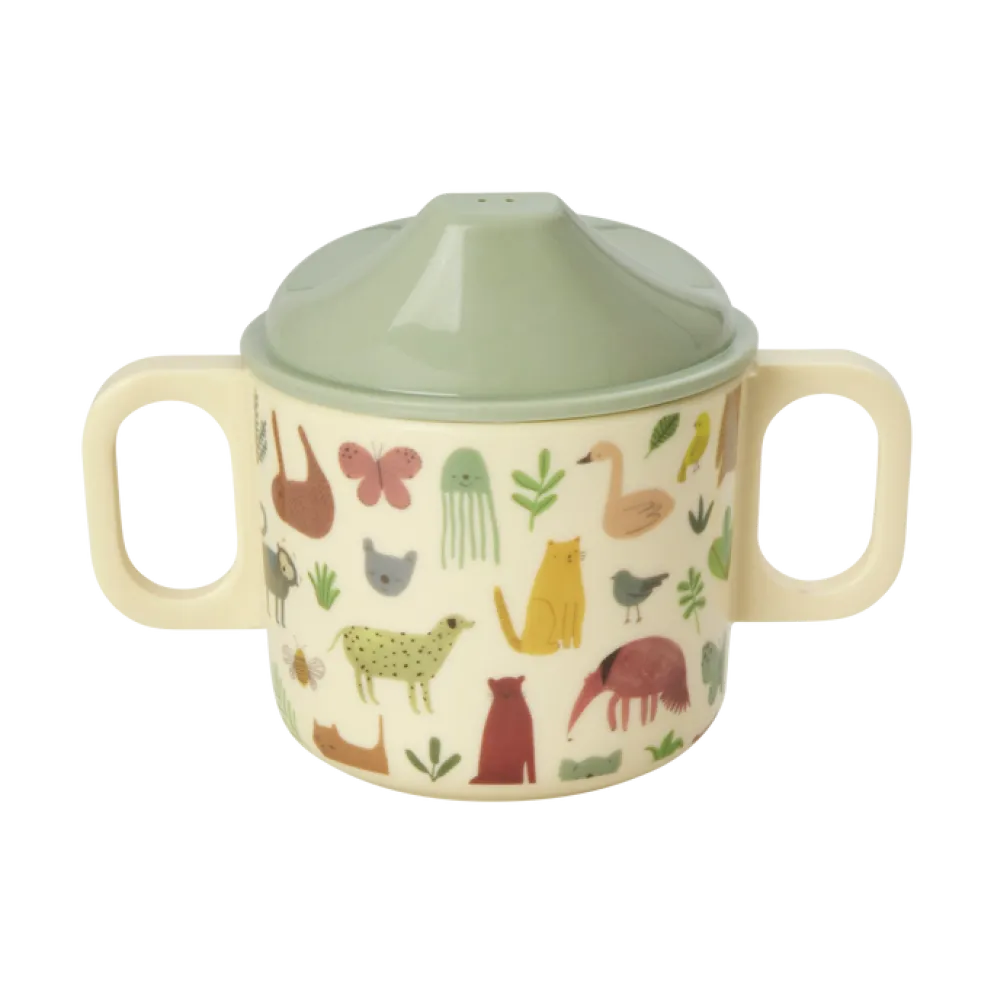 RICE Melamin Babybecher in Crème Sweet Jungle Print