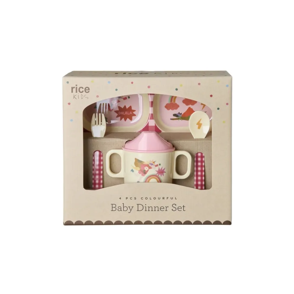 RICE Melamin Baby Dinner Set Hero in Geschenkbox