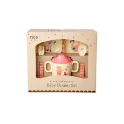 RICE Melamin Baby-Geschirrset Music Band in Geschenkbox, 4-teilig