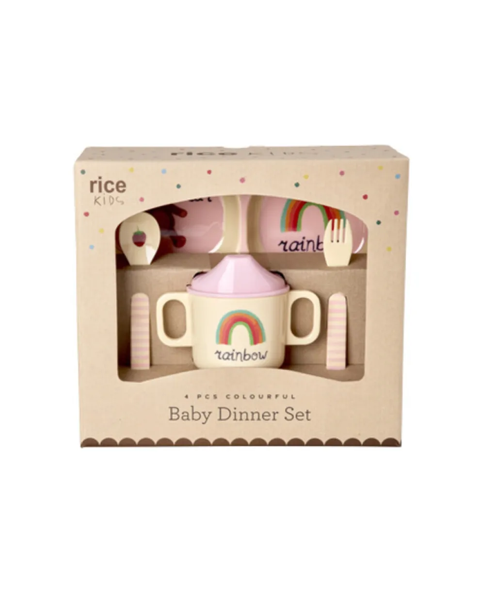 RICE Melamin Baby-Set ABC in Geschenkbox, 4-teilig