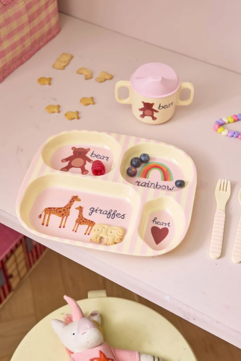 RICE Melamin Baby-Set ABC in Geschenkbox, 4-teilig