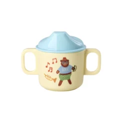 RICE Melamin Baby-Trinkbecher mit 2 Henkeln Music Band